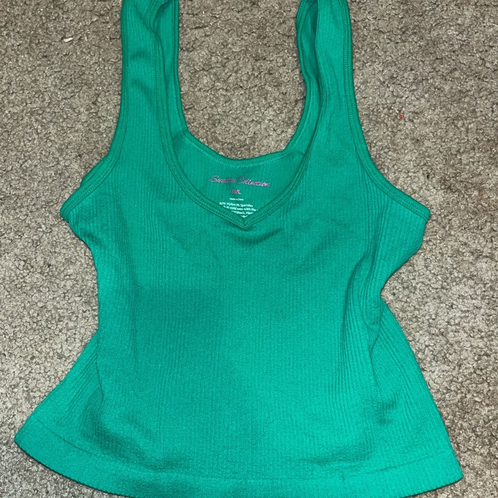Women's Green Target Crop Top